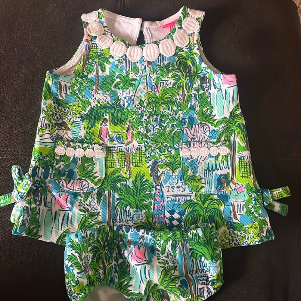 Lilly Pulitzer Baby Lilly Knit Shift Dress - Sprout Green Lilly On Holiday